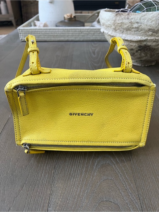 Givenchy Handbags - Givenchy Pandora Small Yellow Pebbled Leather Crossbody